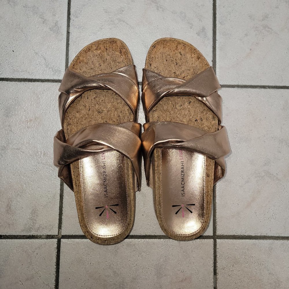 Isaac Mizrahi Live! Rose Gold Sandals